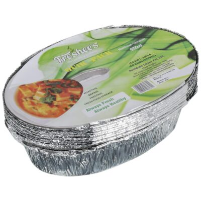 Freshee Disposable Aluminium Take Away Foil Container, 600ml Pack of 10 for Food Service Delivery Supply