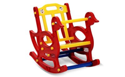 Supreme Furniture Duck Set of 1 Chair Colorful Rocking Plastic Chair for Kids - Fun and Comfort (RED/Yellow)