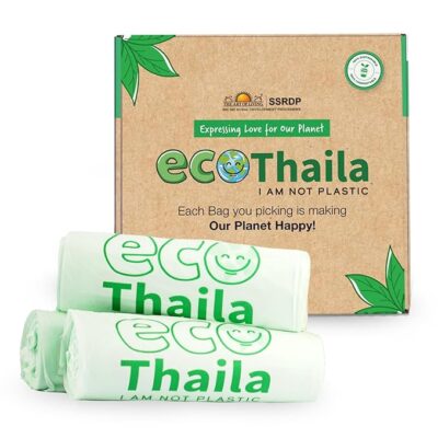 ECO Friendly Garbage Bags | Medium - 45 Bags (3 Rolls, 15 bags each) | 19 X 21 Inches | Compostable & Biodegradable | Trash/Dustin Cover | Leak-Proof, No Smell | For Dry & Wet Waste Bag
