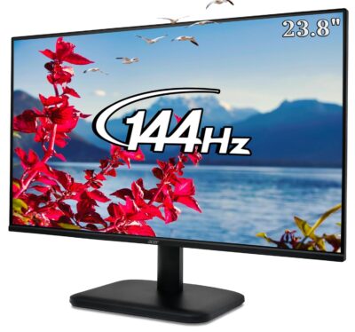 acer EK240Y P6 P6 23.8 Inch IPS Full HD Backlit LED Monitor I 144Hz Refresh Rate, 1MS VRB Response Time, AMD FreeSync I 1 x VGA 1 x HDMI with Inbox HDMI Cable I Zero Frame Design I Eye Care I Black