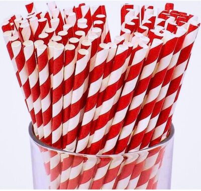 ASTRELLA Straight Drinking Straws | Red, Pack of 50 | Durable & Eco-Friendly Disposable Straws for Parties, Events, and Daily Use