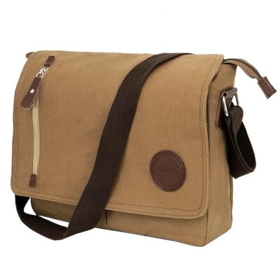Storite Canvas Sling Cross Body Travel Office Business Satchel Messenger One Side Shoulder Bag for Men & Women