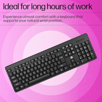 HP K160 Wireless Keyboard/Quick Comfy accurate/12 Fn Shortcut Keys/Plug and Play USB/ 3 Years Warranty