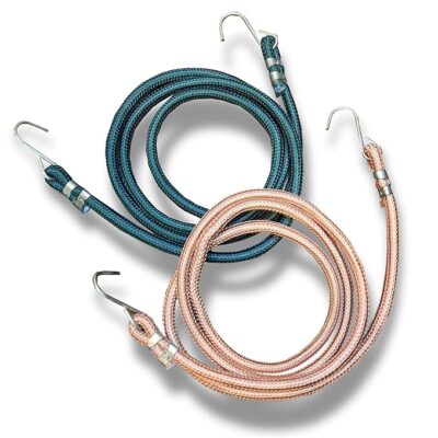 ALOUD CREATIONS 2Pc Super Strong Thick Elastic Rope With Hook | 10mm Dia, 6 Feet Length, Stretched Up To 10 Feet | Stretchable Rope For Clothes Drying, Luggage Tying For Bikers, Bungee Cord, Bike Rope