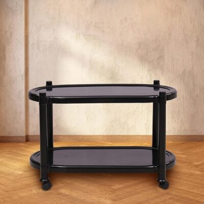 Supreme Furniture Aqua Plastic Center Trolley Table Suitable for Living Room, Drawing Room, Office, School, Indoor & Outdoor (Black)