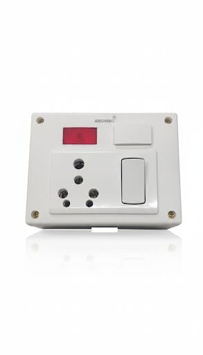 5 in 1 Electrical Socket with Switch and Indicator, White Power Strip with Election Box