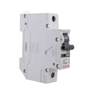 Anchor by Panasonic UNO 20 Amp Single Pole C Curve MCB | ISI Marked Single Pole 10A Miniature Circuit Breaker (98004)
