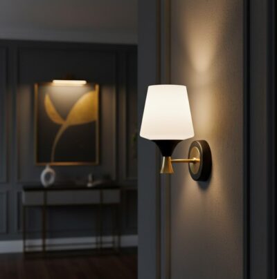 PHILIPS Nero Wall Light Up | Modern Decorative Wall Lamp for Living Room, Bedroom & Hallway | E27 Bulb Compatible | Pack of 1