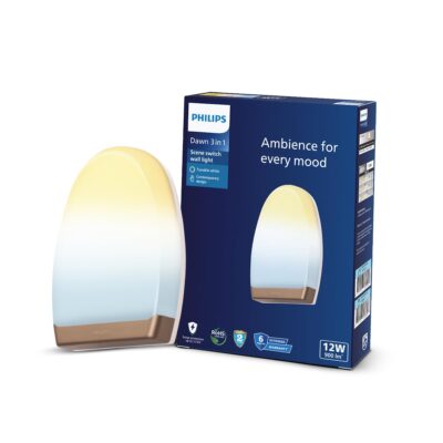 Philips 12W 3 Colours in 1 Decorative Wall Light | Dawn Gold Scene Switch Wall Light for Decoration | Colour : Tunable White, Pack of 1