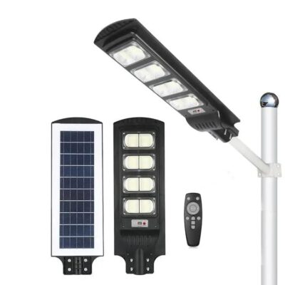 Solar Led Street Light All in One 200 Watt Led Chip Automatic Motion Sensor with Remote Ip65 Waterproof Ip65 Waterproof Outdoor Use Black (Pack of 1)