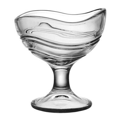 BINZO Glass Crystal Ice Cream Cup, Bowl | Set of 6, 150 ml | Perfect Size, Dessert Bowl, Footed Sweet Serving Dishes, Fruit Cream Cup