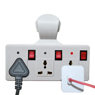 Digiway 3 pin Multi Plug Point | Cordless Wall Socket Multi Outlet Extension Board, Universal Sockets and Individual Switches -Pack of 1