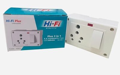 Hi-Fi 6 &16Ams 3in1 Switch Socket s.s Combined with box Box with LED Indicator