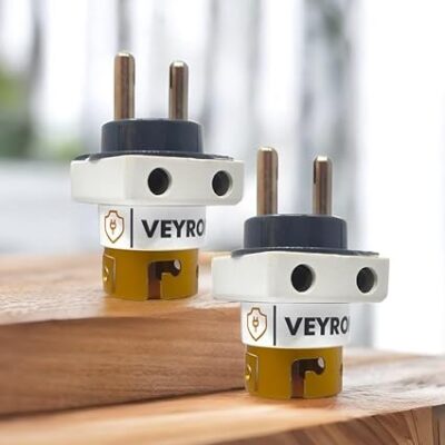VEYRON Bulb Holder with Plug Socket, 2 pin Parallel Adapter for Light Decoration, Socket to Holder Conversion (Pack of 2)