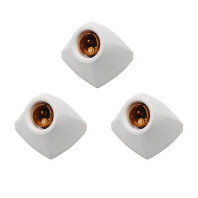 Anchor by Panasonic Sqaure Angle Bulb Holder for Wall | B22 Bulb Holder for Led Bulb | B22 Holder Bulb Socket (Pack of 3, 39674)