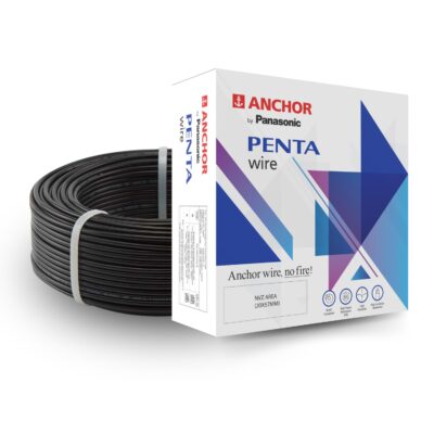 Anchor by Panasonic Penta 1 mm PVC Insulated Copper Wire for Home Wiring, 90 Meter Electric Wire Cable for Industrial and Domestic Connections (Black, 96333BK)