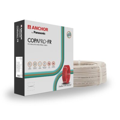 Anchor by Panasonic 0.75 mm COPAPro FR Electrical Wire, 90 Meter Fire Resistant Single Core PVC insulated Pure Copper Wire, Anti Rodent Anti Termite Flexible Wire for Connections (WHITE, 96137WH)
