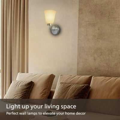 Philips Trumpet Nickel Wall Light | Decorative Indoor Wall Lamp For Bedroom & Hall | Bulb Base : E27 (Bulb Not Included)