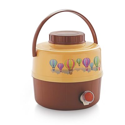 Cello Travel Star Pastic Insulated Water Jug | Inner Stainless Steel Jug | Hot & Cold | Easy to Carry | 5 litres, Biege