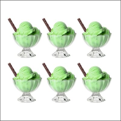 Yera 125ml Glass Bowl Set - Perfect for Indulgent Treats, Set of 6 Exquisite Glass Ice Cream Cups