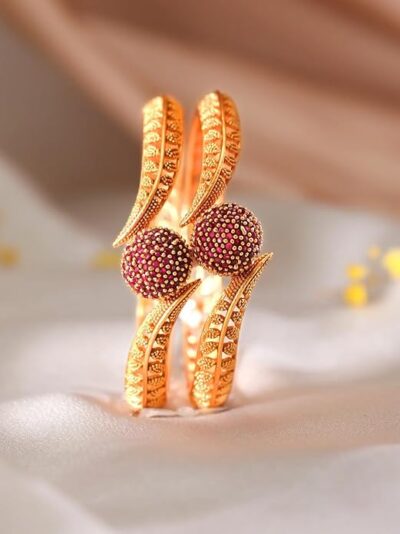 Rubans Bangles Gold Plated Ethic Stylish Trendy Jewellery Gift for Women & Girls