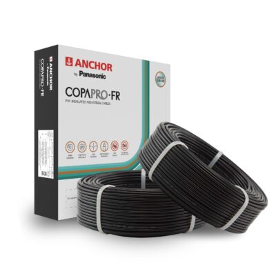 Anchor by Panasonic 0.75 mm COPAPro FR Electrical Wire, 90 Meter Fire Resistant 1 Core PVC insulated Pure Copper Wire, Anti Rodent Anti Termite Flexible Wire for Connections (BLACK, 96137BK-02)