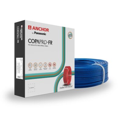 Anchor by Panasonic 1.5 mm COPAPro FR Electrical Wire, 90 Meter Fire Resistant Single Core PVC insulated Pure Copper Wire, Anti Rodent Anti Termite Flexible Wire for Connections (BLUE, 96139BU)