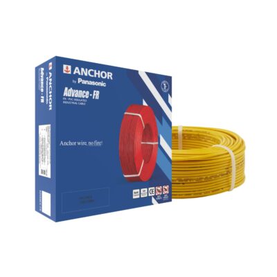 Anchor by Panasonic Advance FR 90m 1 sq.mm Electric Wire, PVC Insulated Class 2 Conductor (100% Copper), Anti-Rodent & Flame Retardant Wire for Domestic & Industrial Use (27390YW)