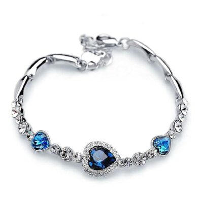 Oviya Magical Love Tripple Heart Bracelet with Crystal Stones BR2100310R