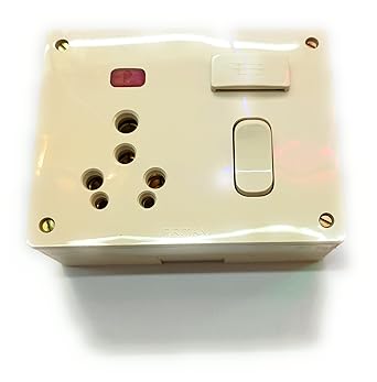 Five-in-One Electrical Switch Socket with Fuse and Indicator, 6 & 16 AMP, 240V, Polycarbonate, Alfa Series