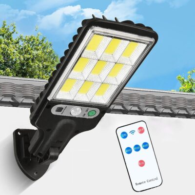 180W Led Solar Street Light Outdoor,10000LM IP65 Waterproof Solar Security Flood Lights Outdoor Motion Sensor, Wired Security Solar Powered Flood Lights for Indoor, Outside, Yard, Garden