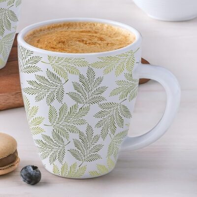 Larah by BOROSIL Maria Opalware Mug | Set of 1 Pcs Tea/Coffee Mugs, 400 ml Each | Microwave & Dishwasher Safe, Bone-Ash Free | Crockery Set Ideal for Daily Use & Gifting | White