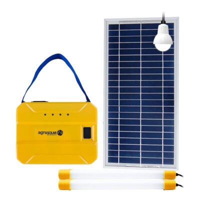 AgniSolar Home Lighting Kit 5: Efficient Solar Light for Home, Outdoor, Camping. Easy Installation-USB Charging-Waterproof 8W Panel-Portable-Durable-Energy-Saving-Bright-Affordable. Charges in a Day!