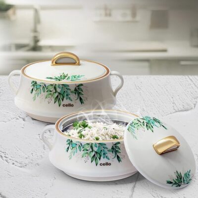 CELLO Midas Insulated Inner Steel Casserole for Roti, 1500ml,White | Hot Box for Kitchen | Hot Pot for Home| Chapati Box | Locks in The Cold & Heat for Long | Serving Bowl with Lid