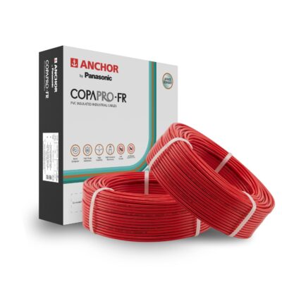 Anchor by Panasonic 1.5 mm COPAPro FR Electrical Wire, 90 Meter Fire Resistant Single Core PVC insulated Pure Copper Wire, Anti Rodent Anti Termite Flexible for Connections (RED, 96139RD-02)
