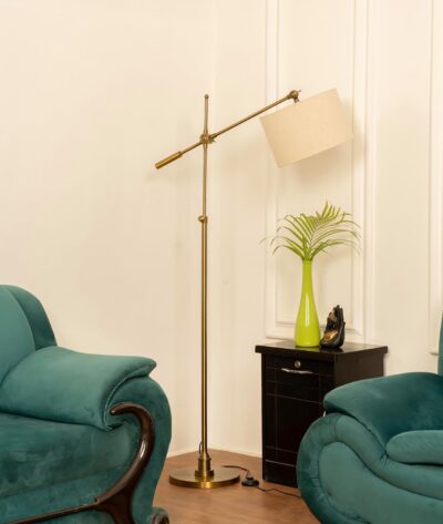 Divine Trends Modern Reading Task LED Floor Lamp Standing Antique Brass Finish with Adjustable Height and Rotatable Arm Pack of 1