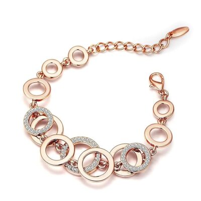 ouBella Jewellery Bracelets for Women Stylish Rose Gold Plated Crystal Bracelet Bangle Jewellery for Girls and Women