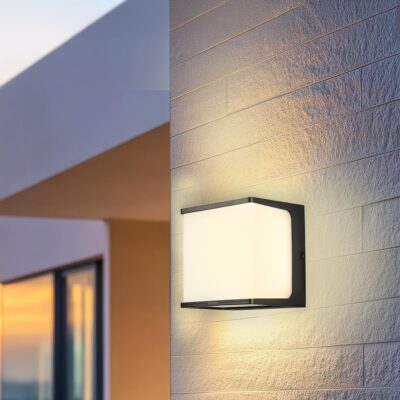 Philips 8-watt LED Square Shape Wall Light | Rain IP-65 Water Proof Wall Lamp for Outdoor Decoration | Colour : Warm White, Pack Of 1