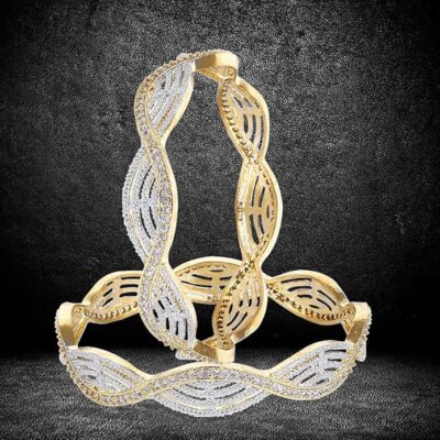 YouBella American Diamond Gold Plated Jewellery Bangles for Women and Girls