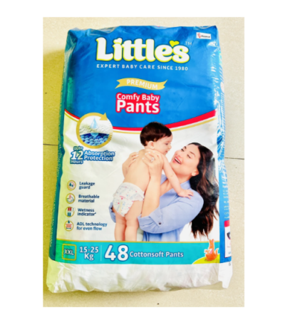 Little’s Comfy Baby Pants XXL Diapers (48 Pieces) – Soft Comfort, Secure Fit & Leak Protection for 15–25kg Babies