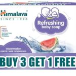 Himalaya Refreshing Baby Soap 125g Pack of 4 (Buy 3 Get 1 Free) – Enriched with Neem, Watermelon & Vetiver for Cool, Fresh & Healthy Baby Skin