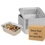CRAFT NATURALS 250ml Aluminium Foil Food Containers with Lids – Disposable Food Storage & Packing Boxes for Takeaway, Travel & Meal Prep (Pack of 50)