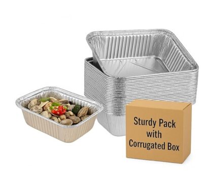CRAFT NATURALS 250ml Aluminium Foil Food Containers with Lids – Disposable Food Storage & Packing Boxes for Takeaway, Travel & Meal Prep (Pack of 50)